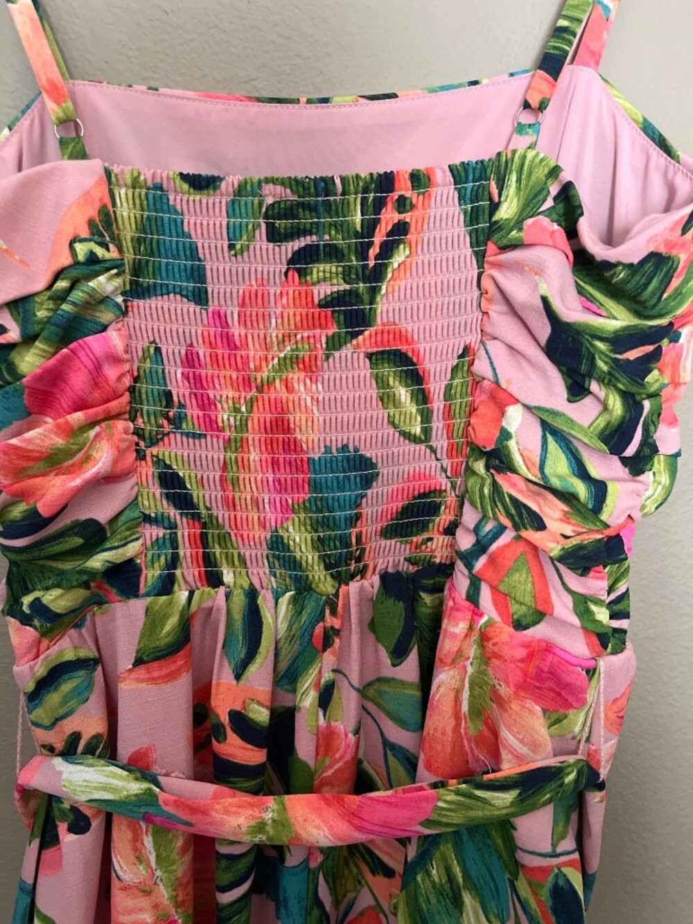 Kensie Floral Pleated Midi Dress Pink Green A-Line Size 4 NWT Summer Boho - Picture 12 of 16